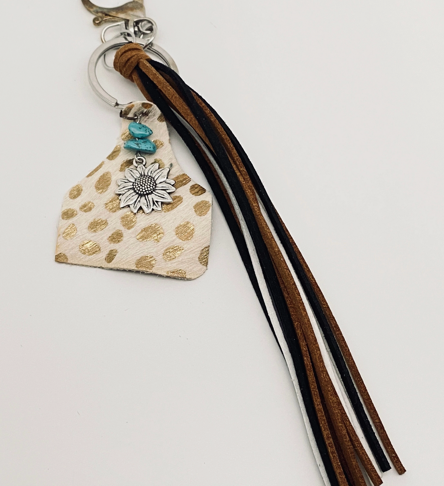 Gold Polka Dot Western Style Keychain