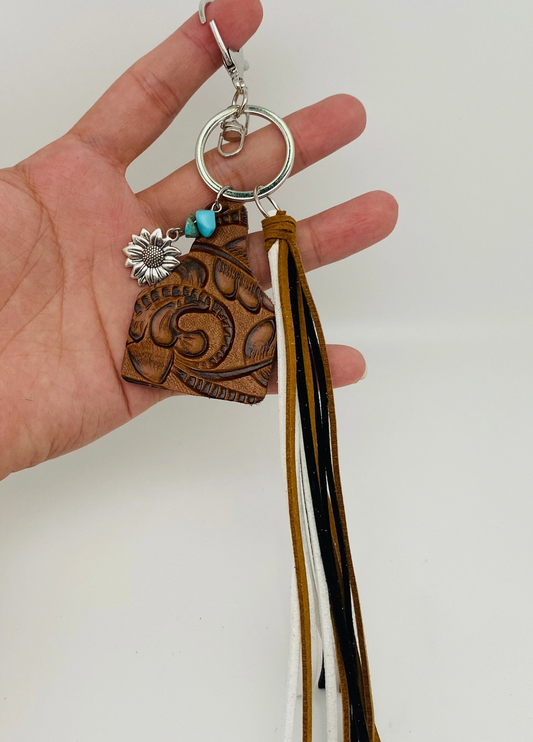 Cowhide/ Leather Western Style Keychain