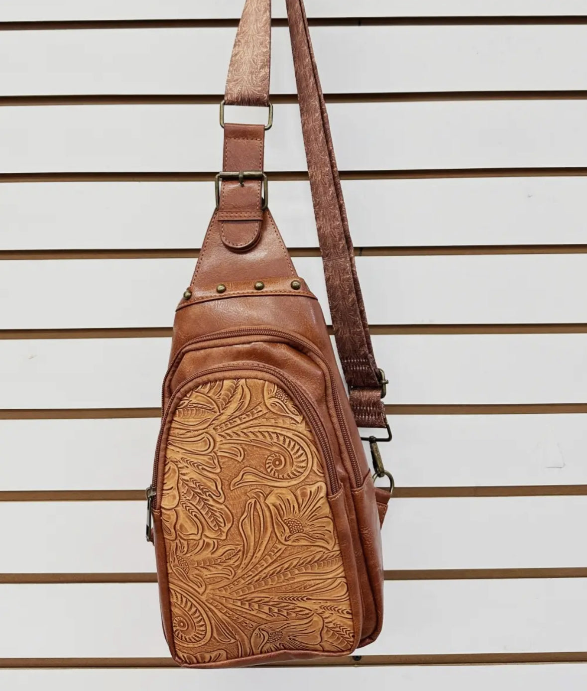 Embossed Cross Body Purse