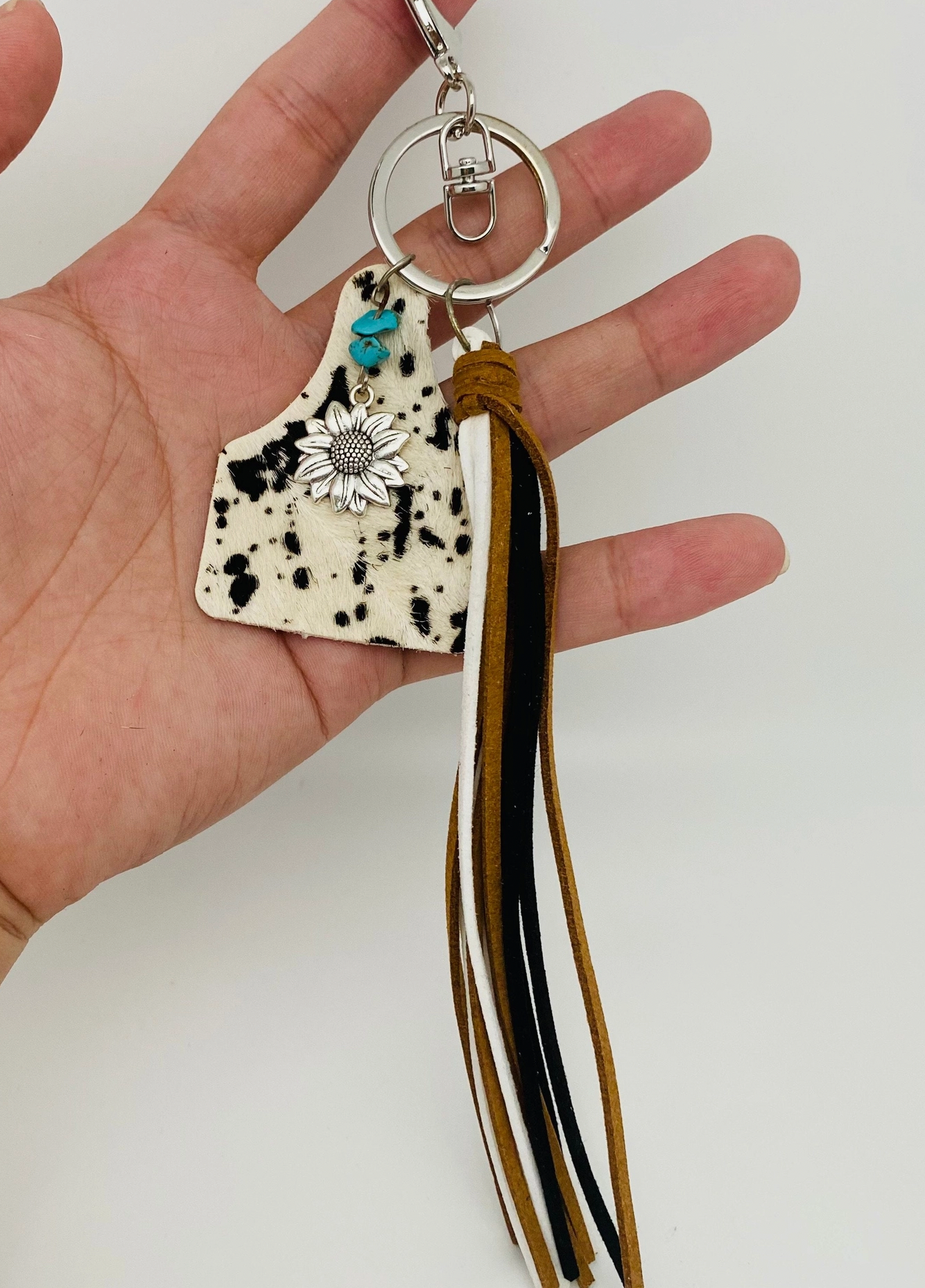 Cowhide/ Leather Western Style Keychain