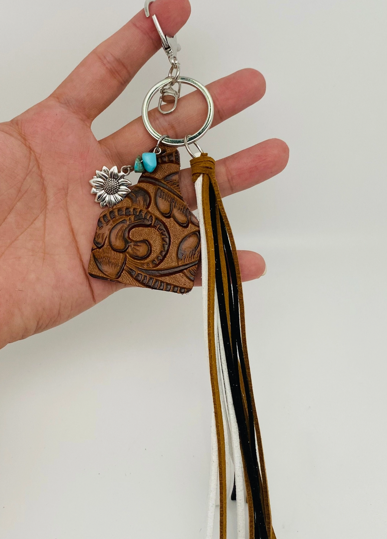 Cowhide/ Leather Western Style Keychain